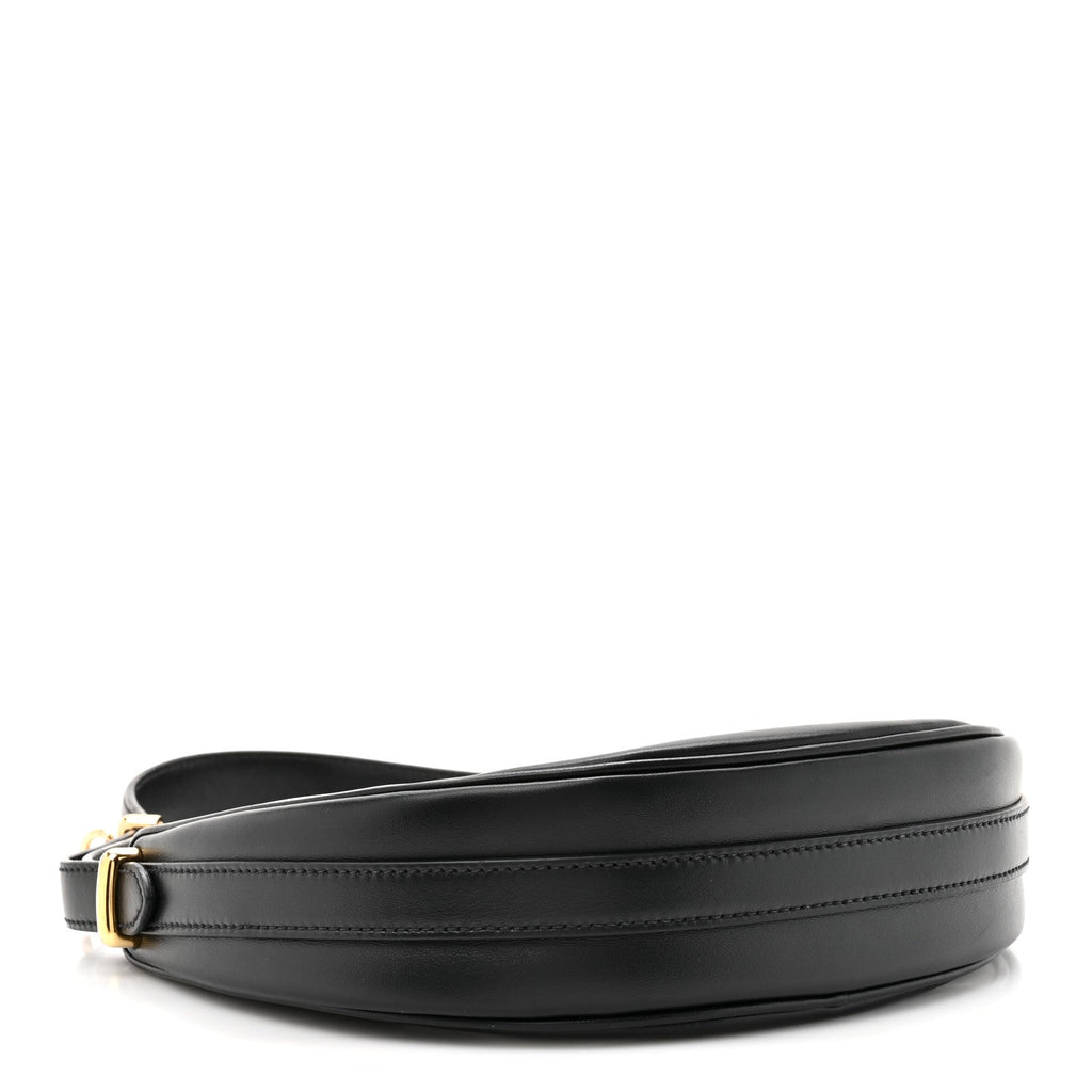 Soft Calfskin Arque Shoulder Bag Black