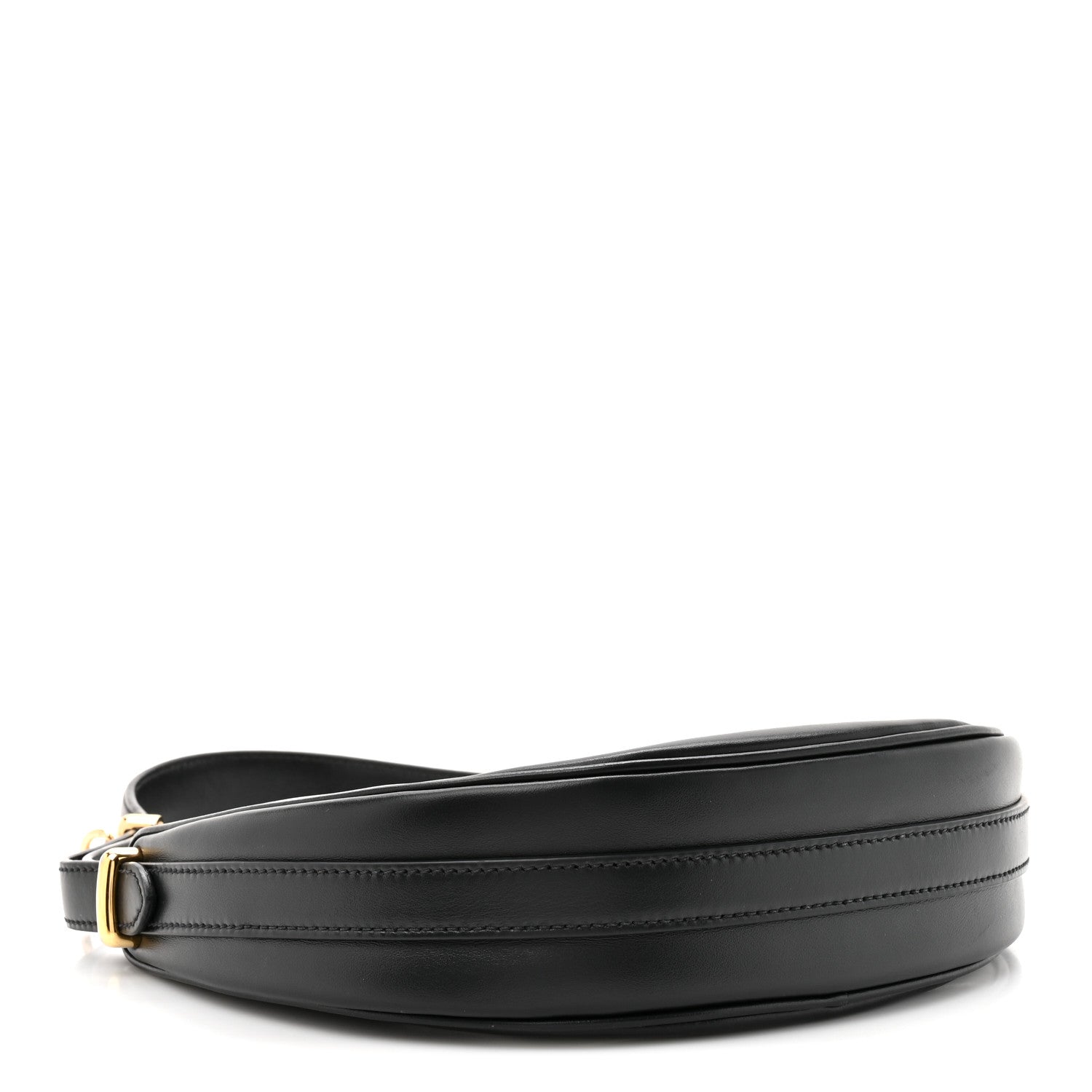Soft Calfskin Arque Shoulder Bag Black