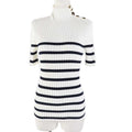 Dior Cotton Logo Button Border Knit Top