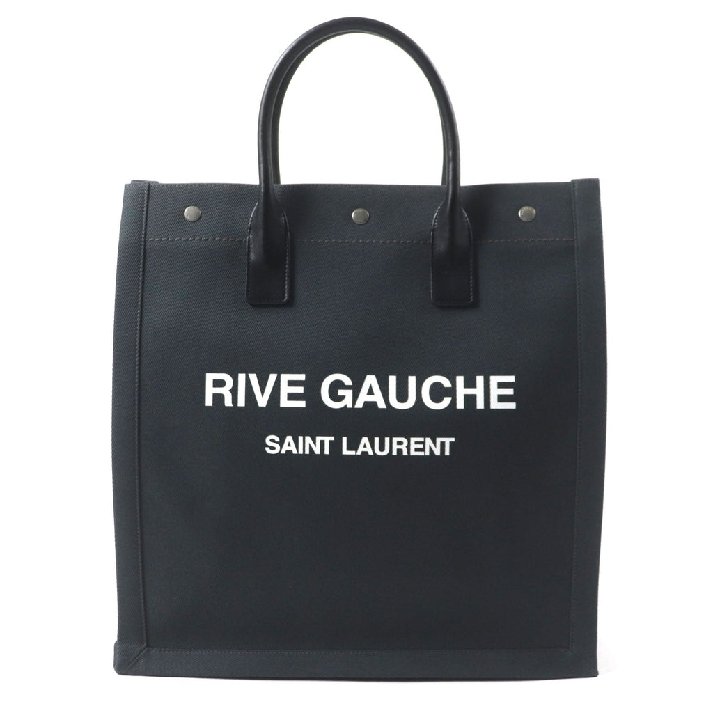 Saint Laurent Paris Rive Gauche N/S Canvas Leather Tote Bag