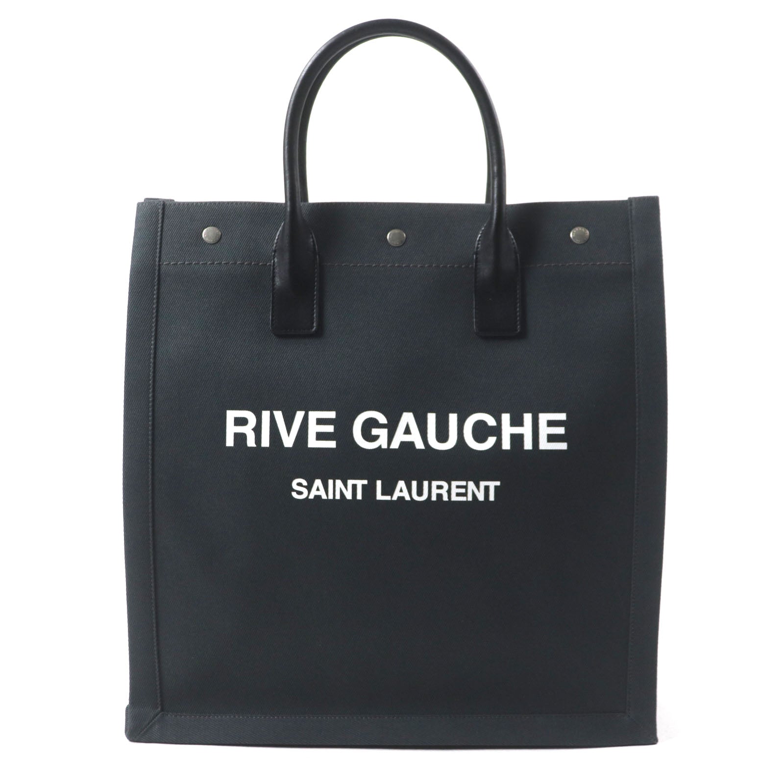 Saint Laurent Paris Rive Gauche N/S Canvas Leather Tote Bag