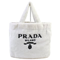 Prada SPUGNA Triangle Logo Terry Tote Bag