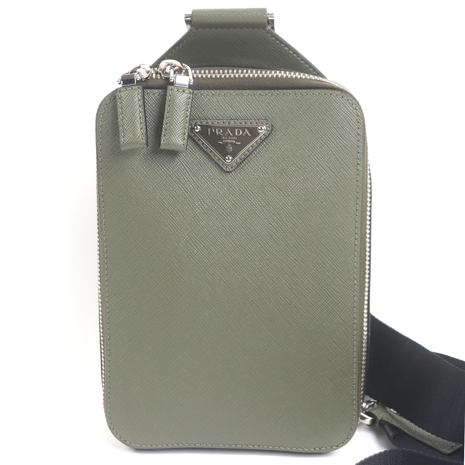 Prada Brick Triangle Logo Shoulder Bag