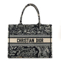 Canvas Embroidered Medium Dioriviera Toile De Jouy Reverse Book Tote Blue