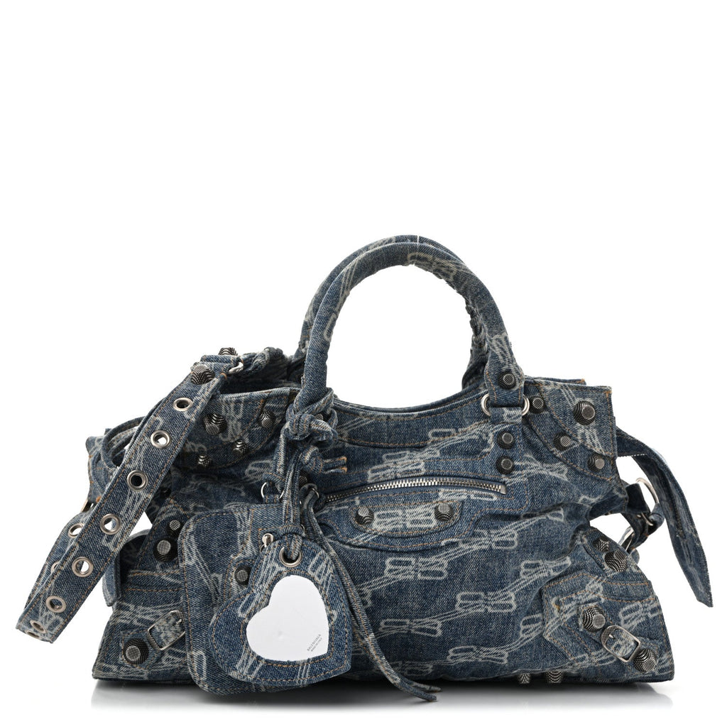 Denim BB Monogram Neo Cagole City Handbag Blue