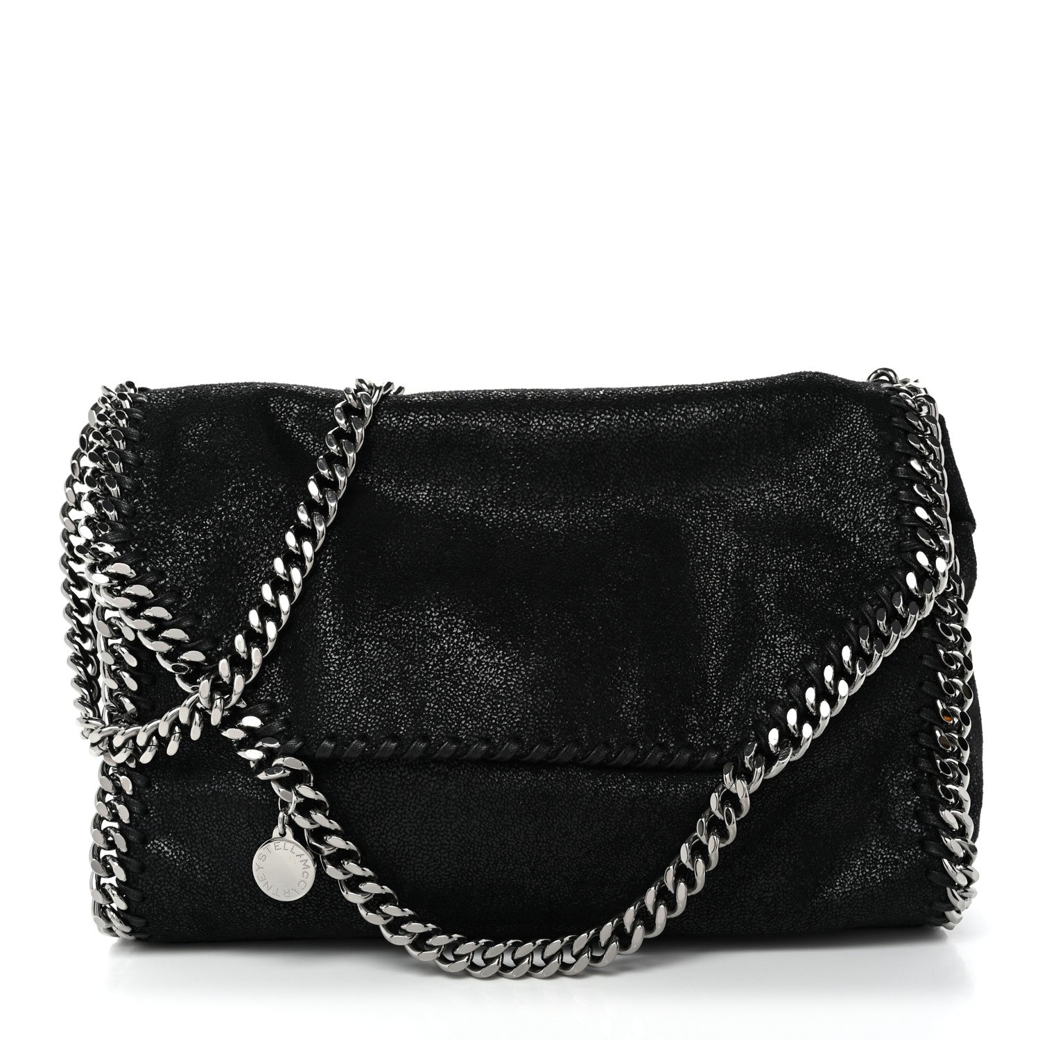 Shaggy Deer Mini Falabella Fold Over Tote Black
