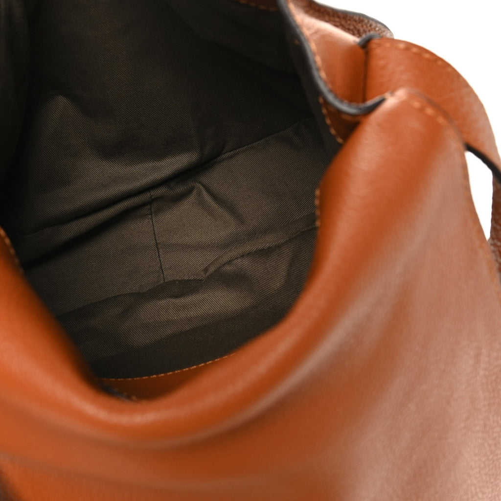 Grained Calfskin Medium Marcie Saddle Bag Tan