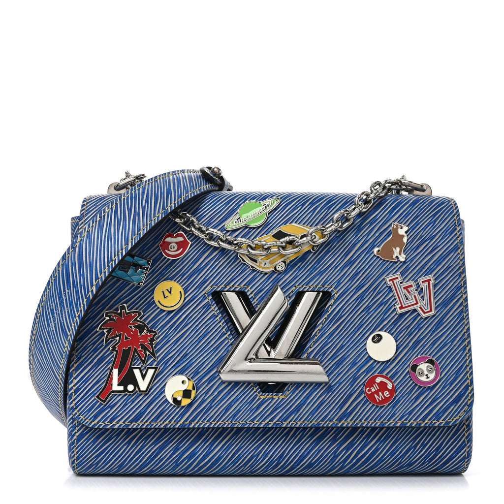 Epi Pins Twist Shoulder Bag MM Denim Light
