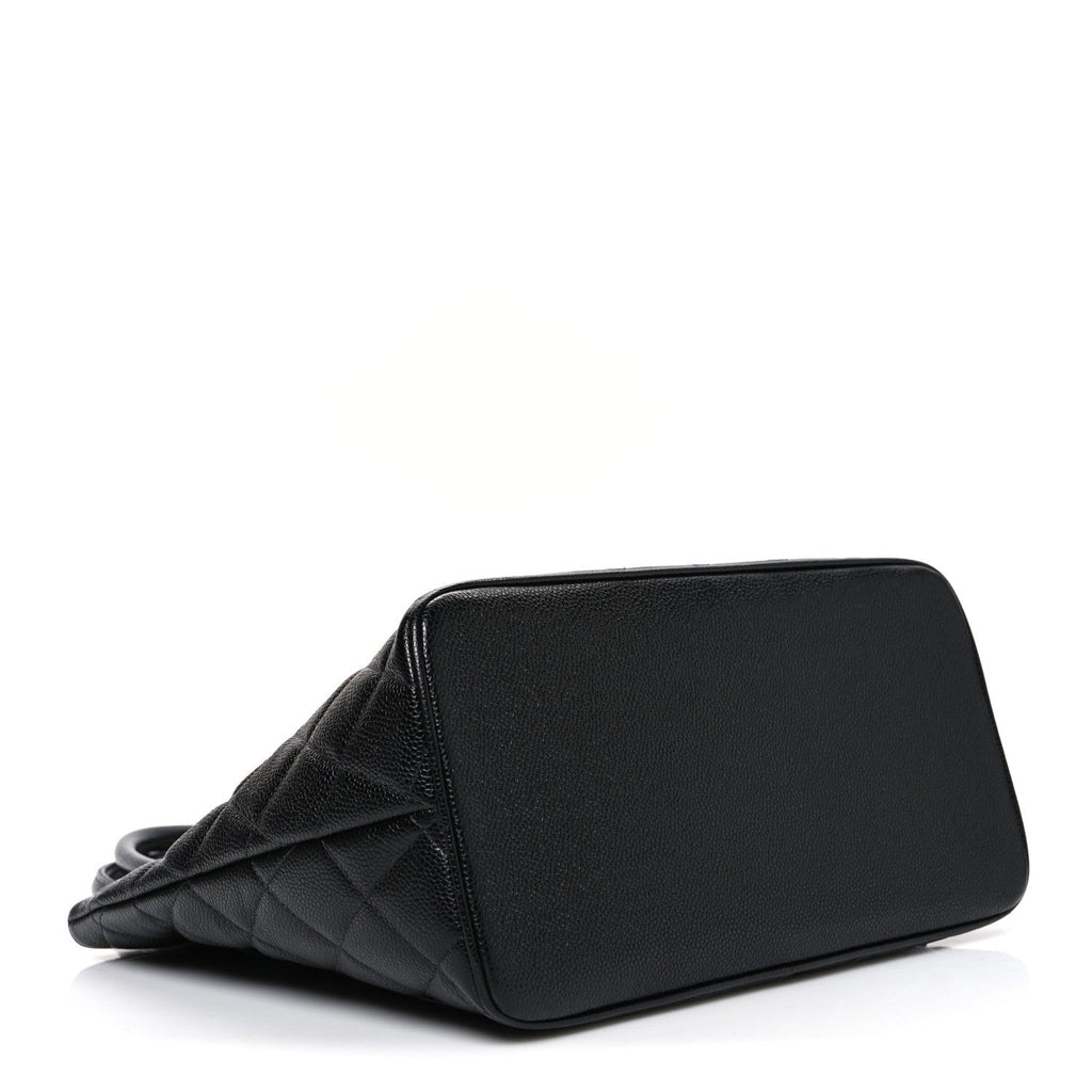 Caviar Quilted Medallion Tote Black