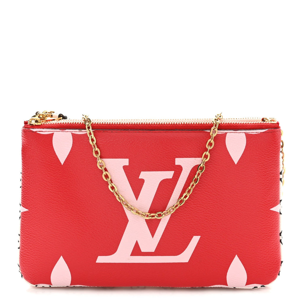 Monogram Giant Double Zip Pochette Rouge