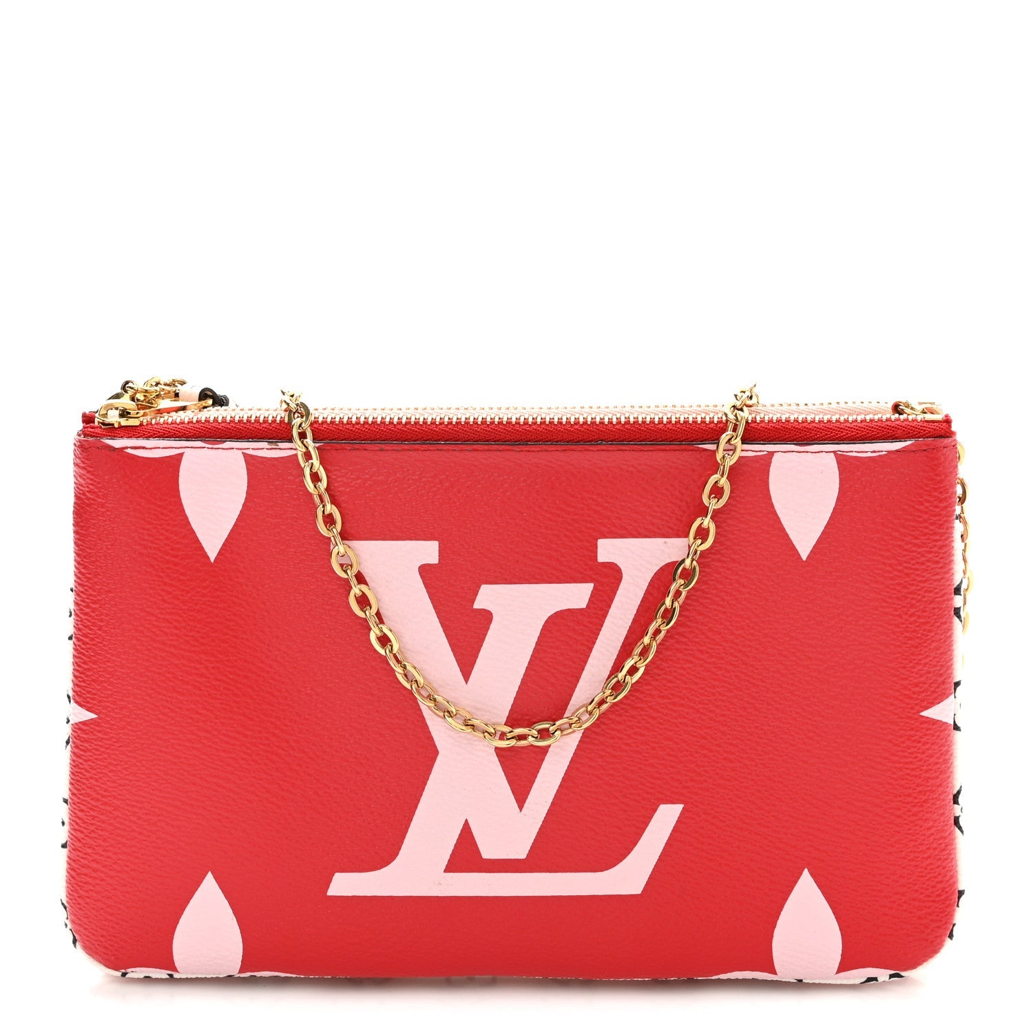 Monogram Giant Double Zip Pochette Rouge