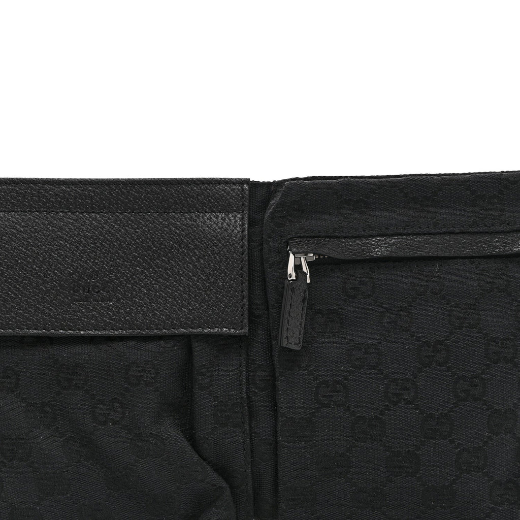 GG Monogram Double Pocket Belt Bag Black