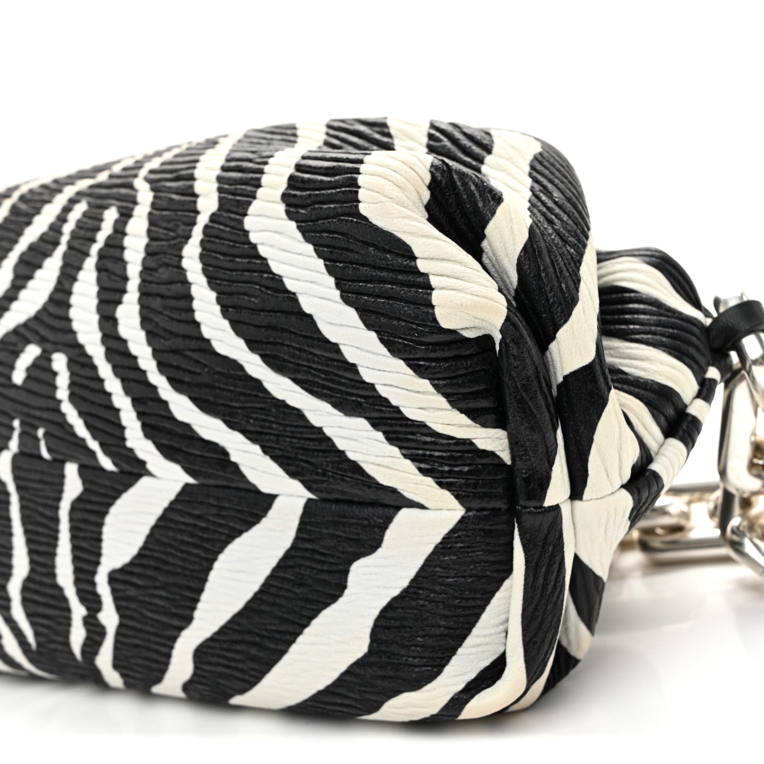 Nappa Zebra Print The Pouch Chain White Black