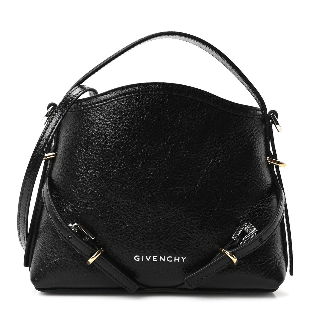 Tumbled Calfskin Nano Voyou Bag Black