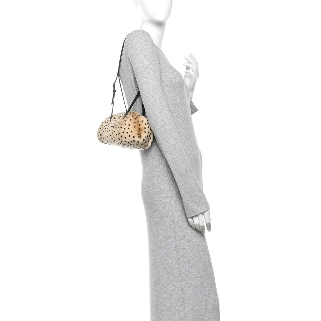 Pony Hair Cheetah Print Pretty CC Clutch With Strap Light Beige Black