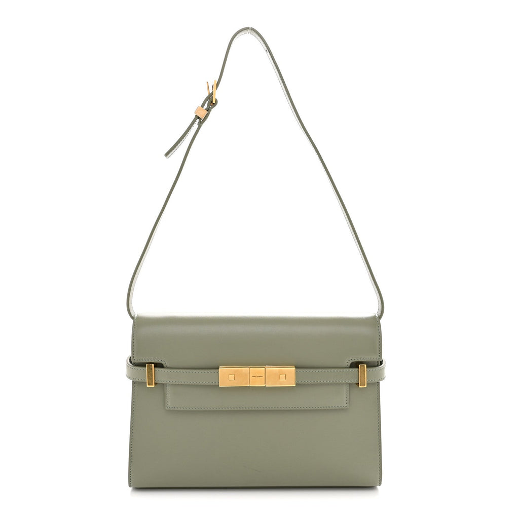Smooth Calfskin Small Manhattan Shoulder Bag Light Green