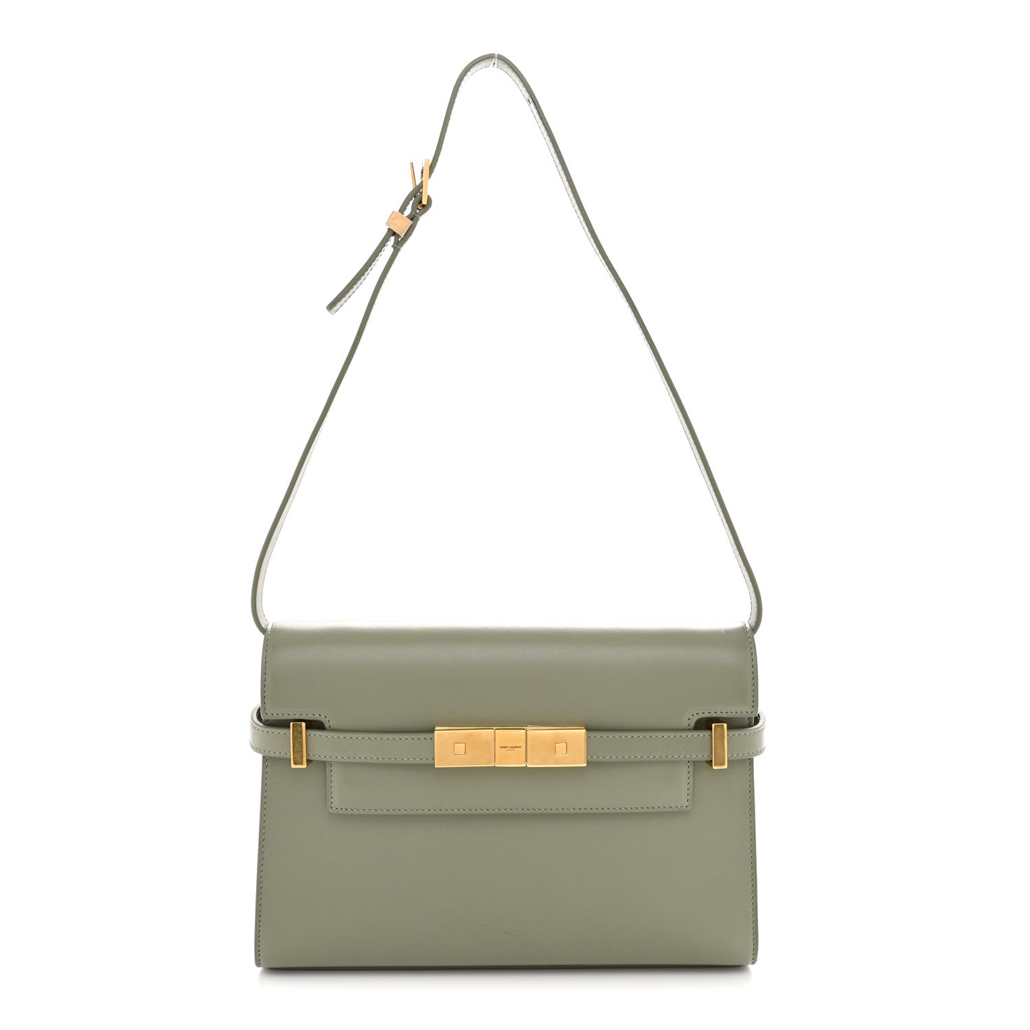 Smooth Calfskin Small Manhattan Shoulder Bag Light Green