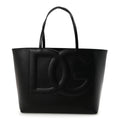 DOLCE GABBANA Calfskin DG Logo Shopper Tote Black