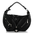 Calfskin Small Repeat Zip Hobo Black