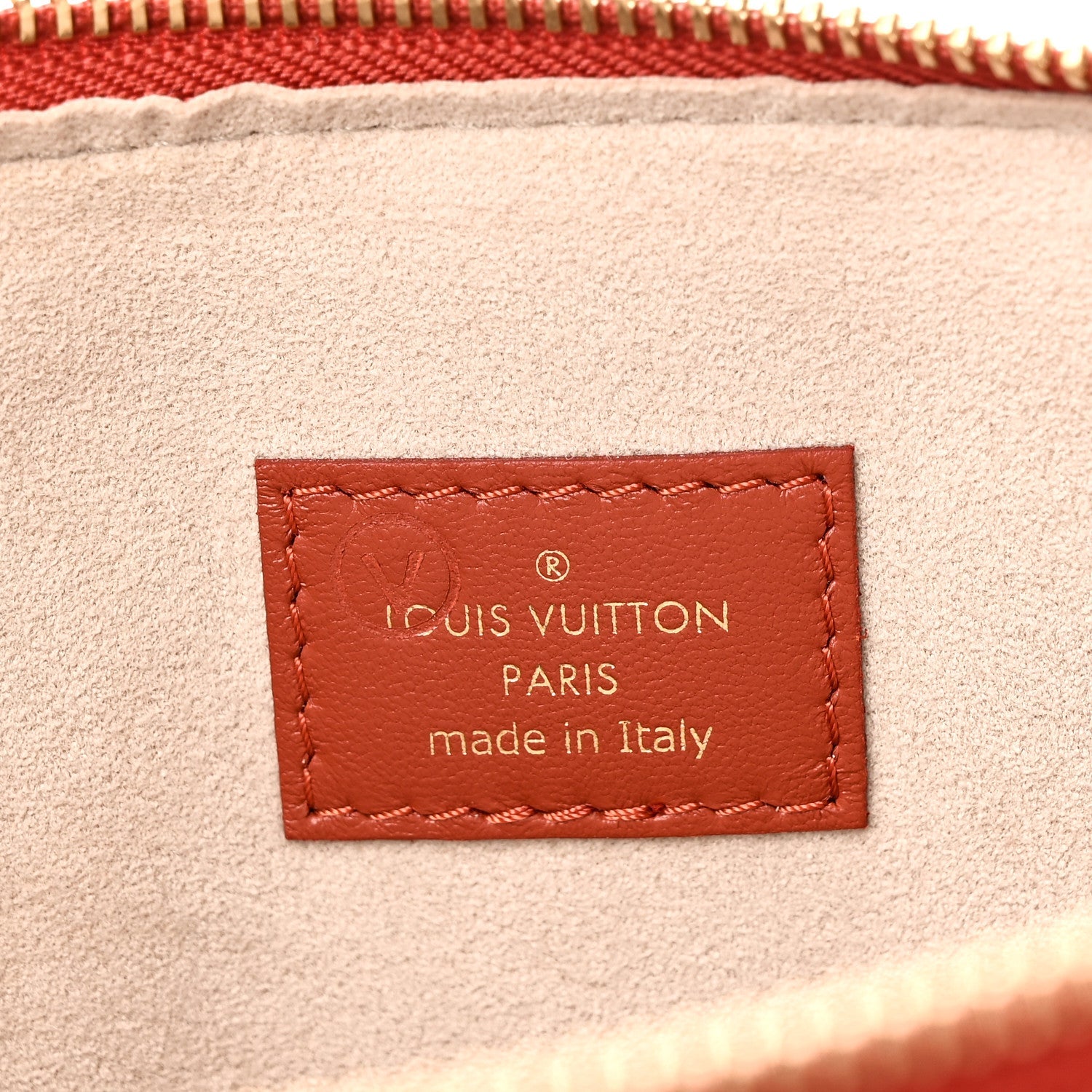 Lambskin Embossed Monogram Coussin PM Terracotta Brown
