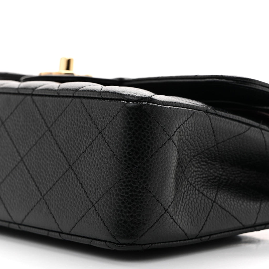 Caviar Quilted Small Double Flap Black