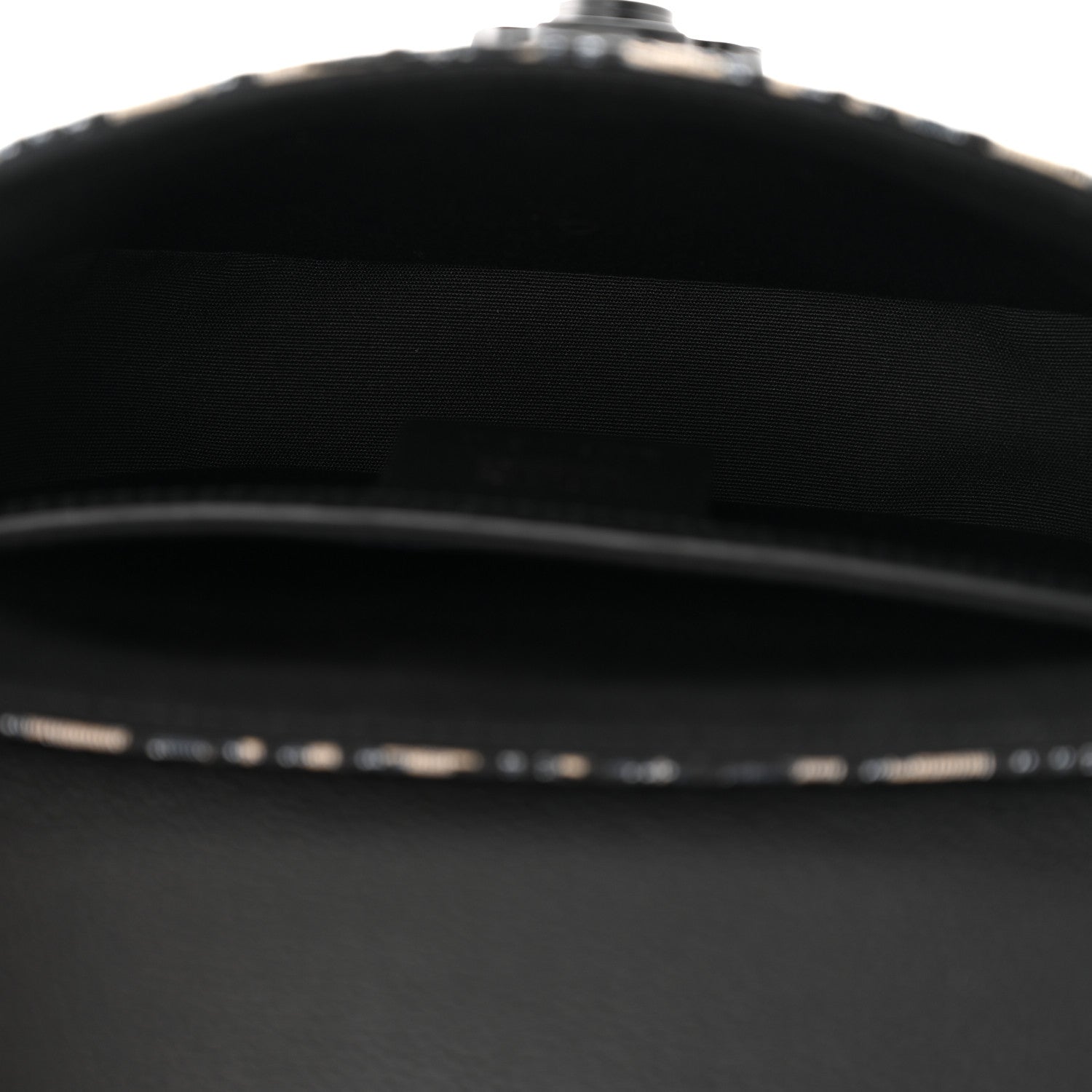Grained Calfskin Oblique Mini Saddle Messenger Bag With Flap Beige Black