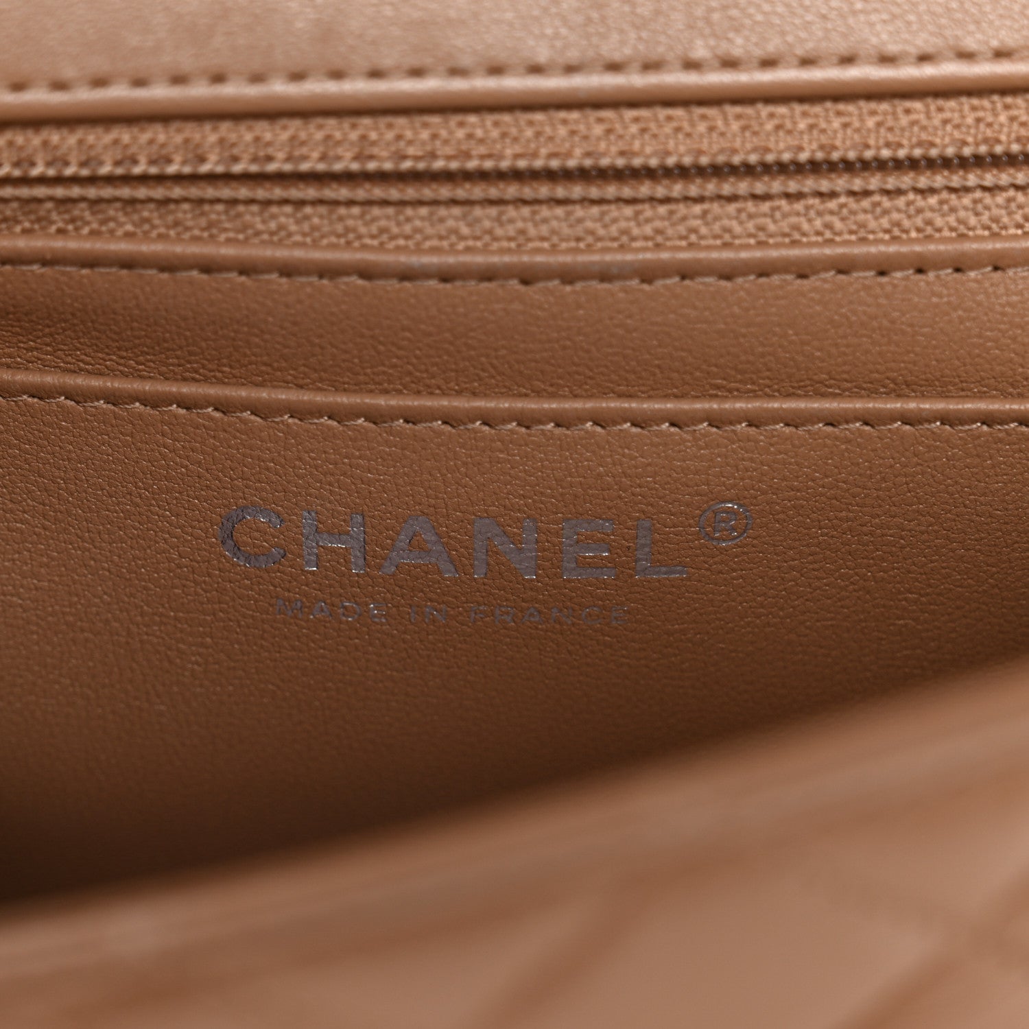 Lambskin Quilted Mini Rectangular Flap Beige