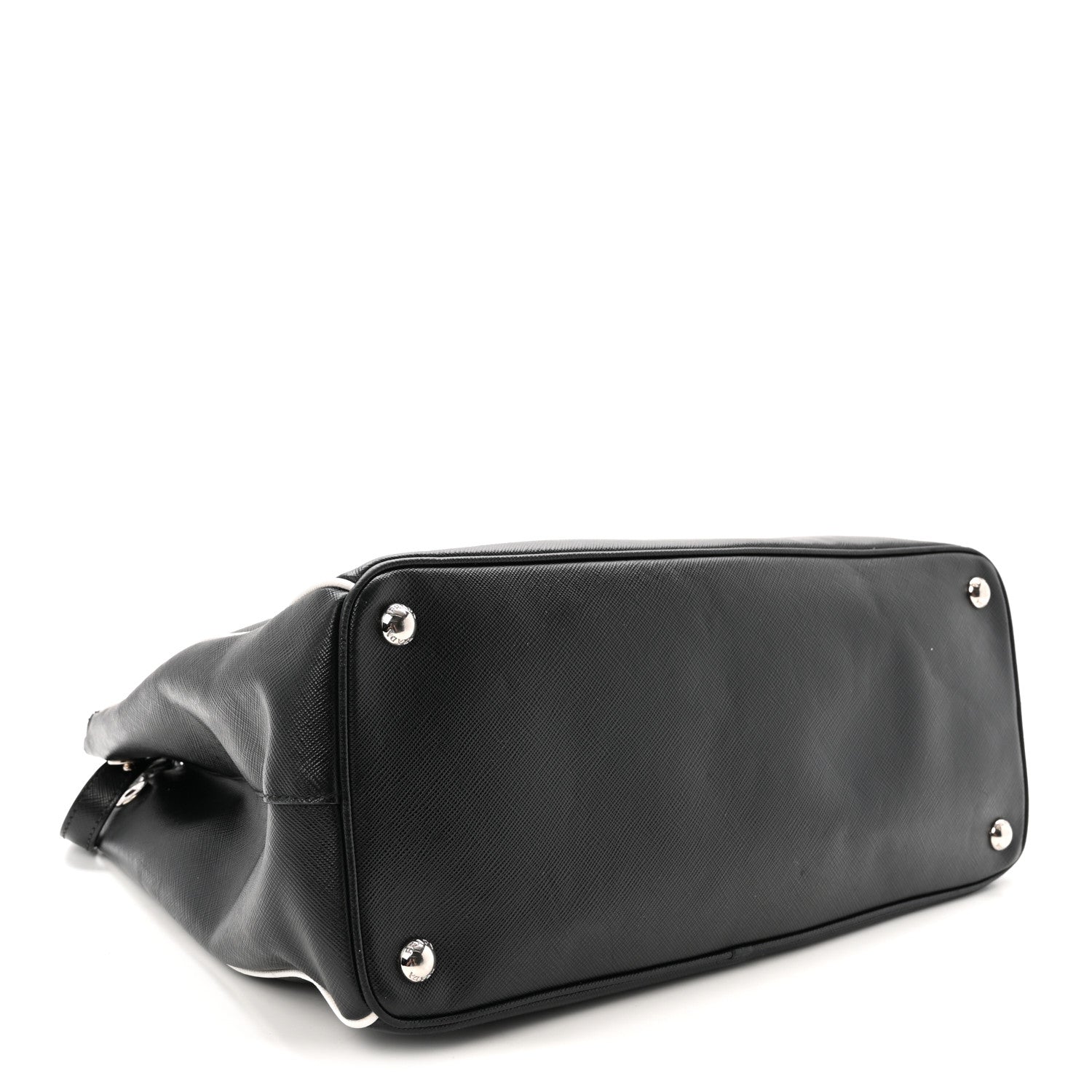 Saffiano Medium Galleria Double Zip Tote Black Talco