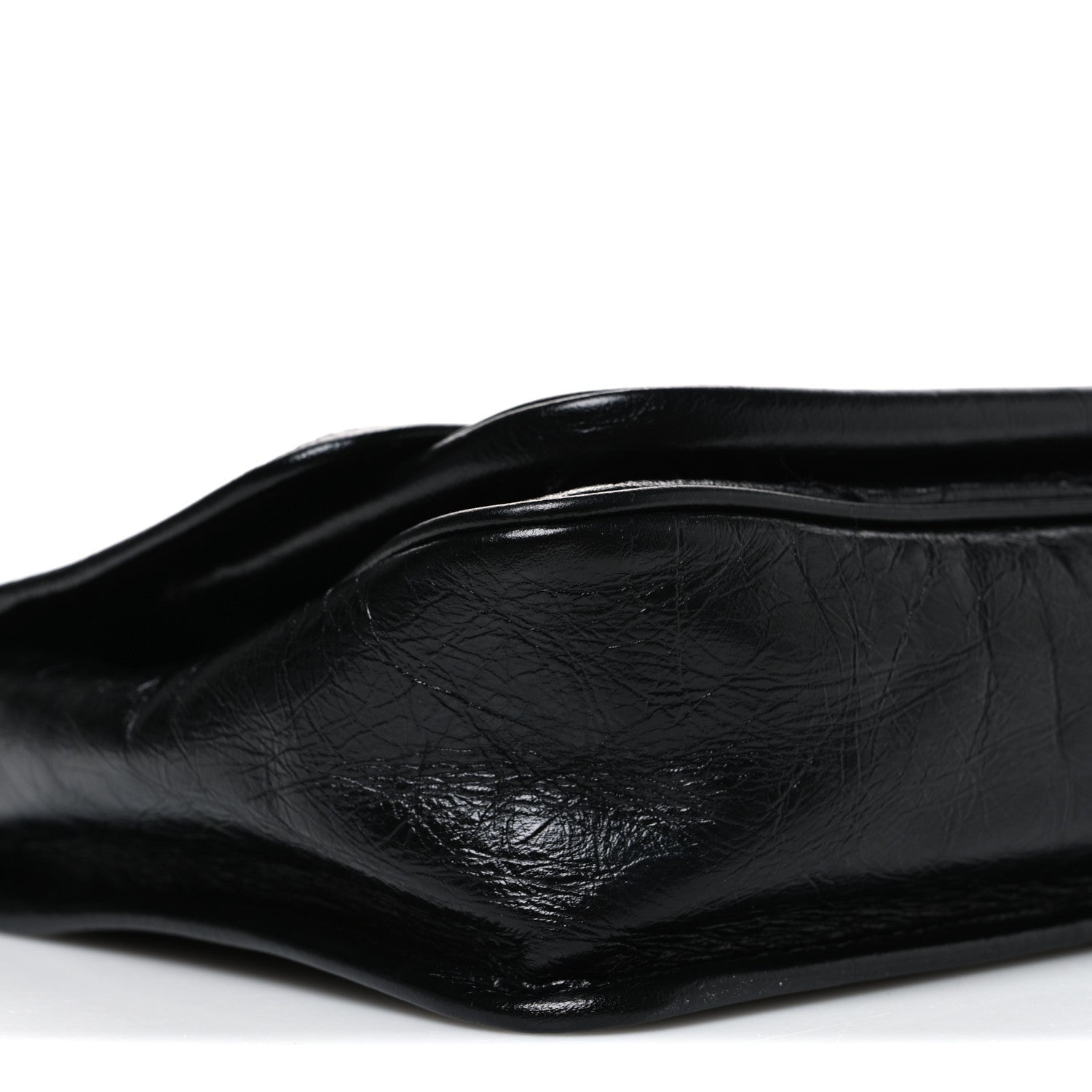 Crinkled Calfskin Matelasse Monogram Baby Niki Chain Satchel Black