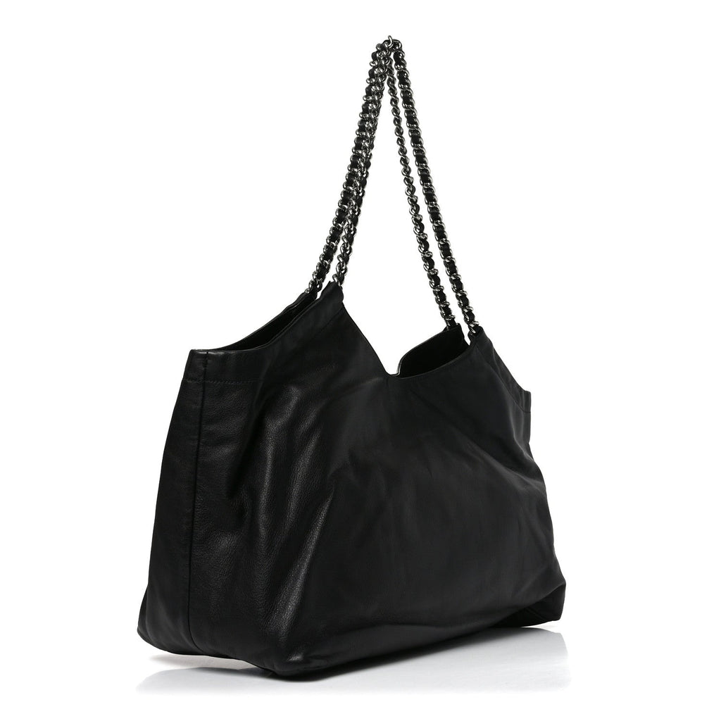 Soft Calf Chain Tote Black