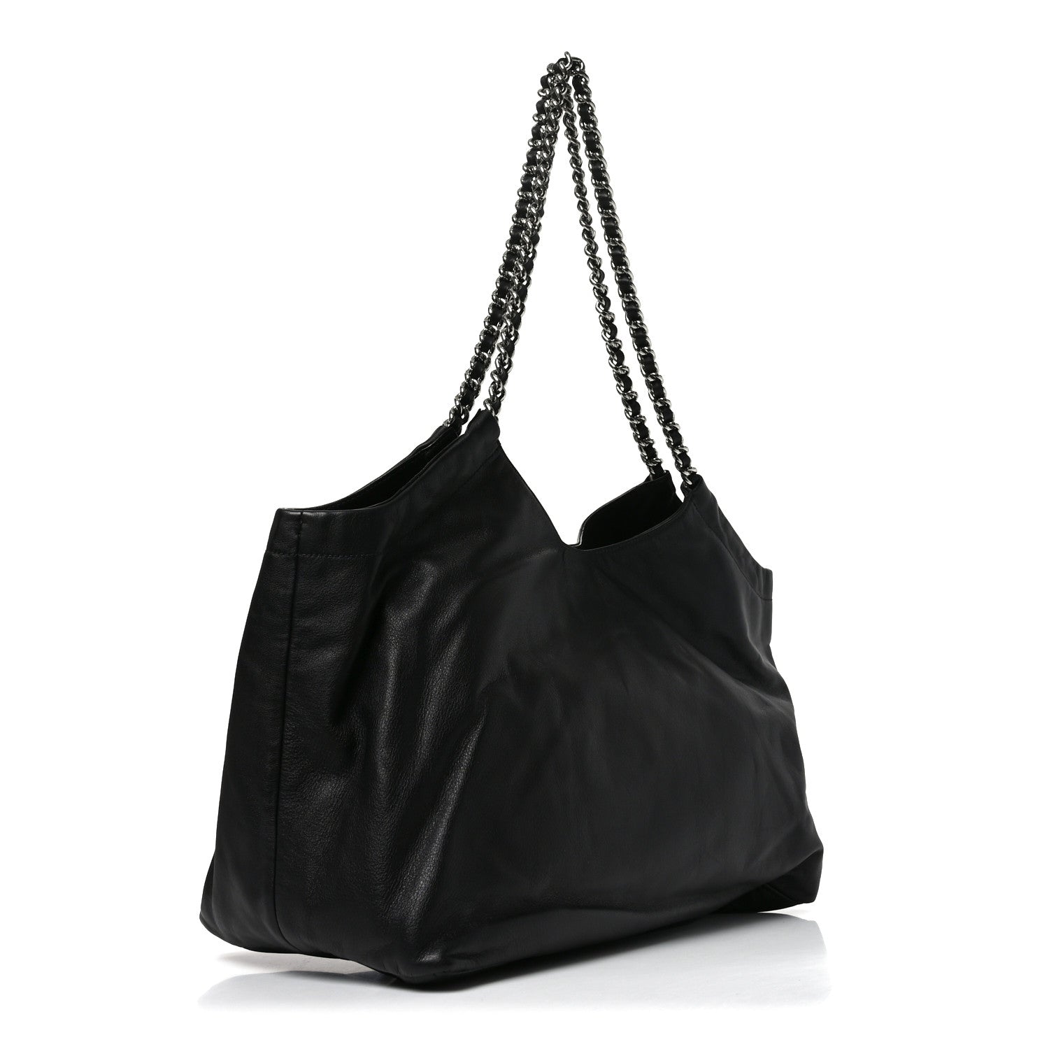 Soft Calf Chain Tote Black