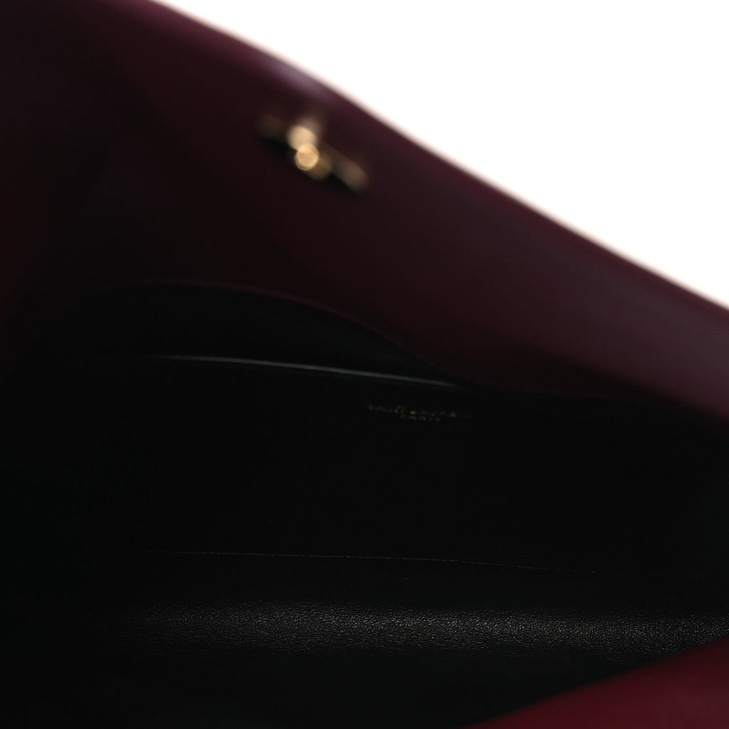 Lambskin Large Cassandre Envelope Pouch Dark Ruby