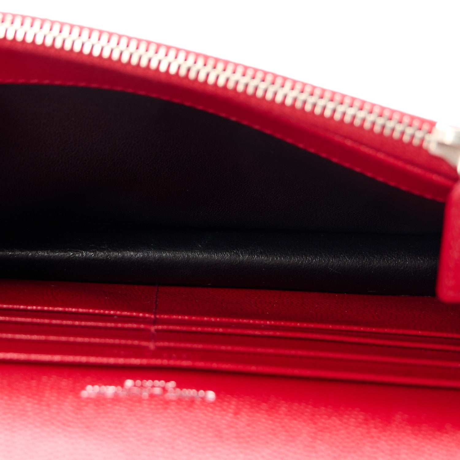 Grain De Poudre Matelasse Chevron Monogram Envelope Chain Wallet New Red