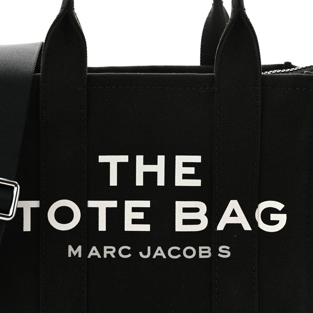 Cotton Canvas Small The Traveler Tote Bag Black