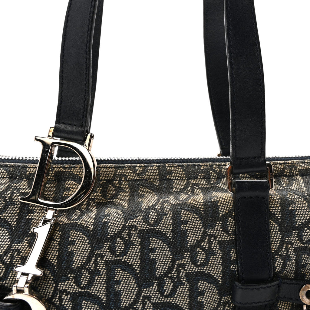 Denim Monogram Charms Shoulder Bag Blue