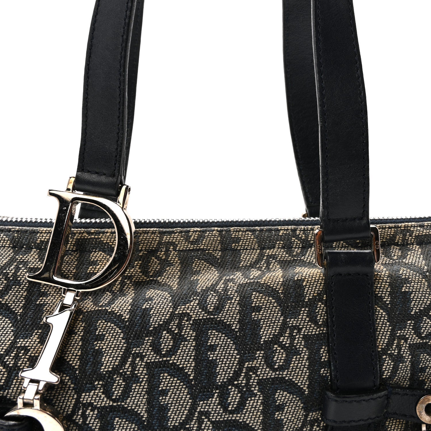 Denim Monogram Charms Shoulder Bag Blue