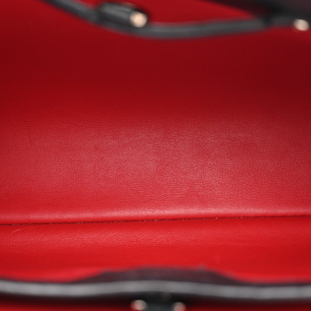 Taurillon Capucines MM Black Beige Red