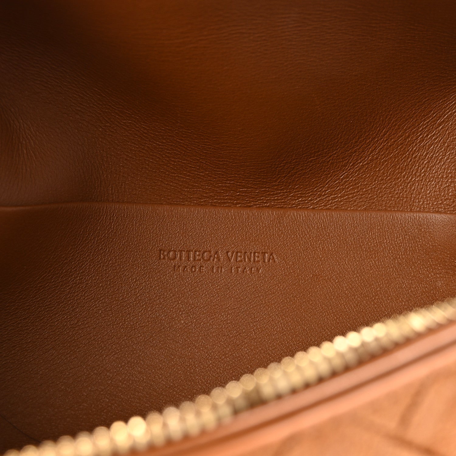 Suede Intrecciato Bang Bang Vanity Case Amber