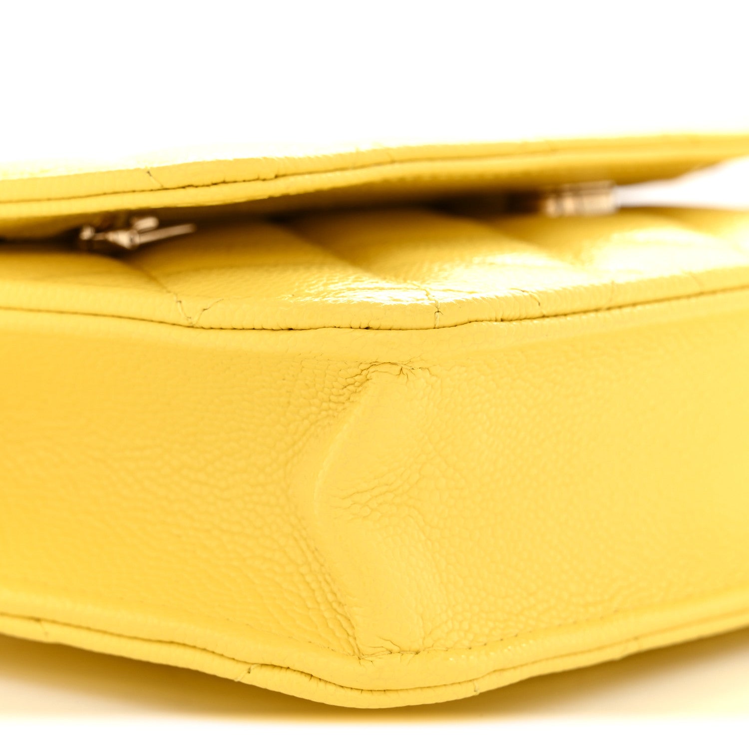 Caviar Quilted Wallet on Chain WOC Yellow