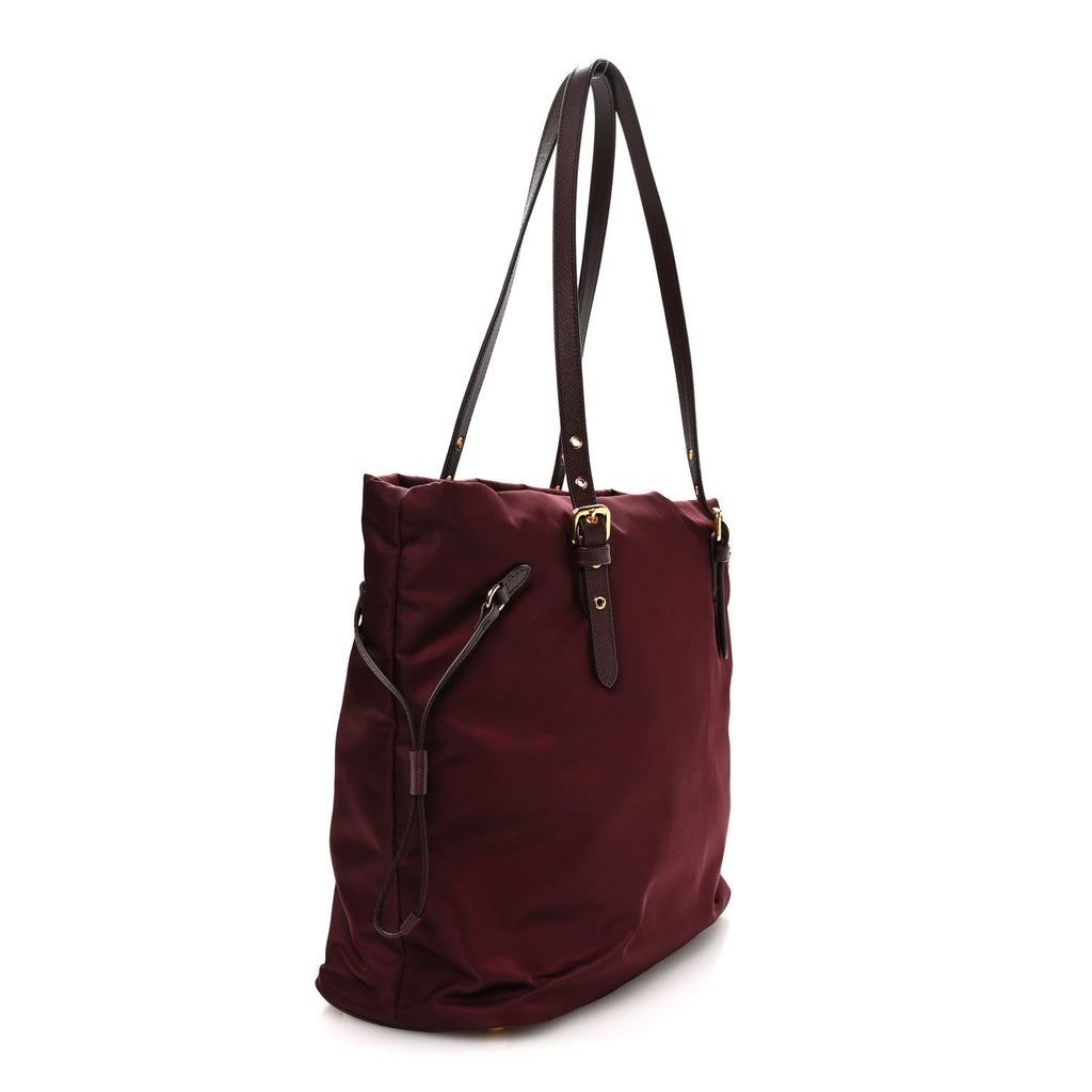 Tessuto Nylon Saffiano Tote Granato