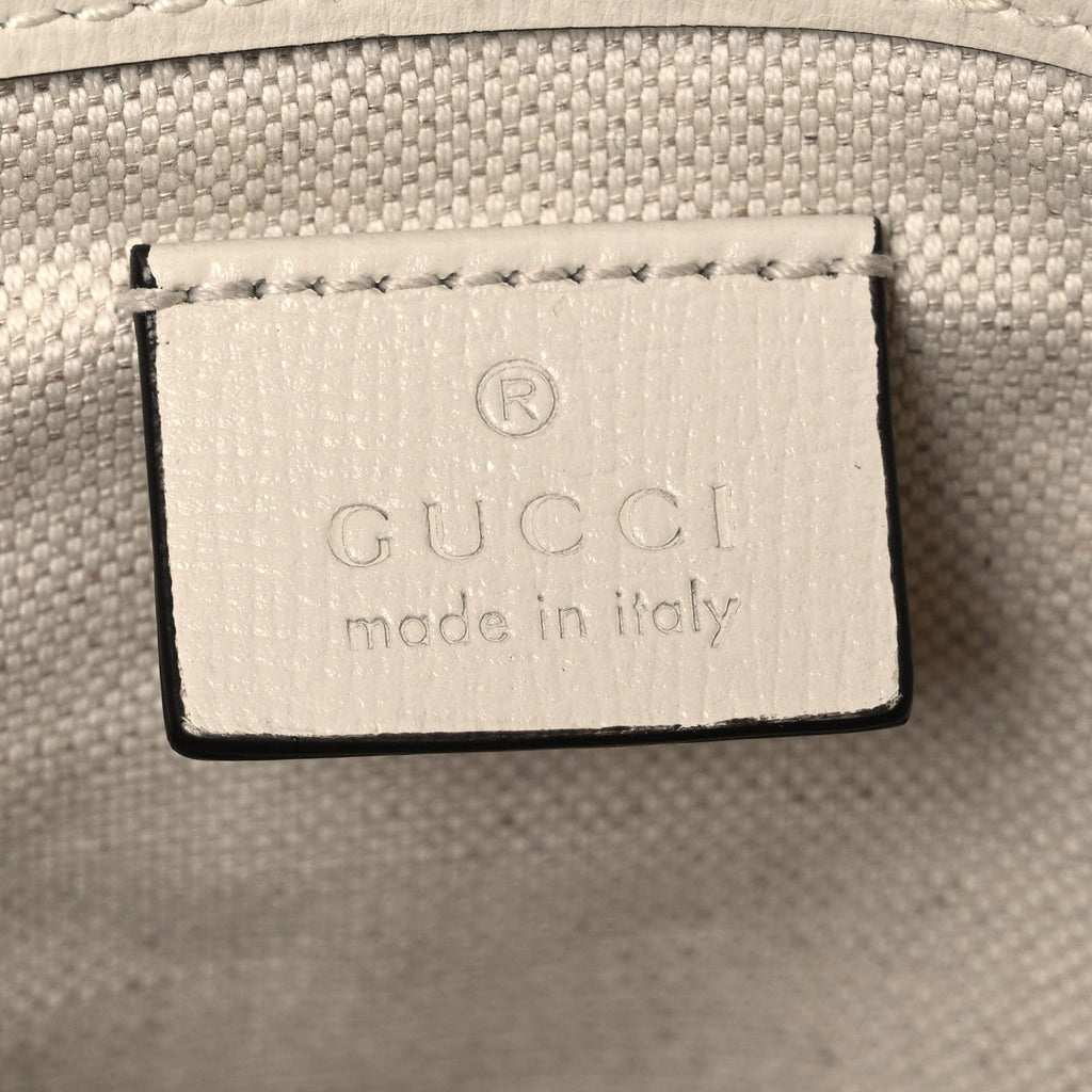 GG Supreme Monogram Web Mini Horsebit 1955 Shoulder Bag Beige Mystic White
