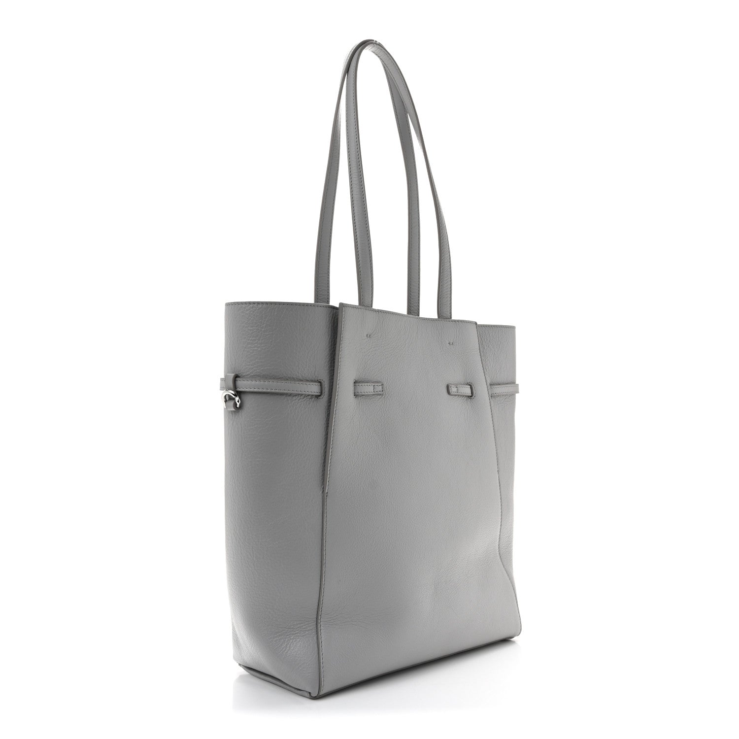 Calfskin Voyou Small North South Tote  Light Grey