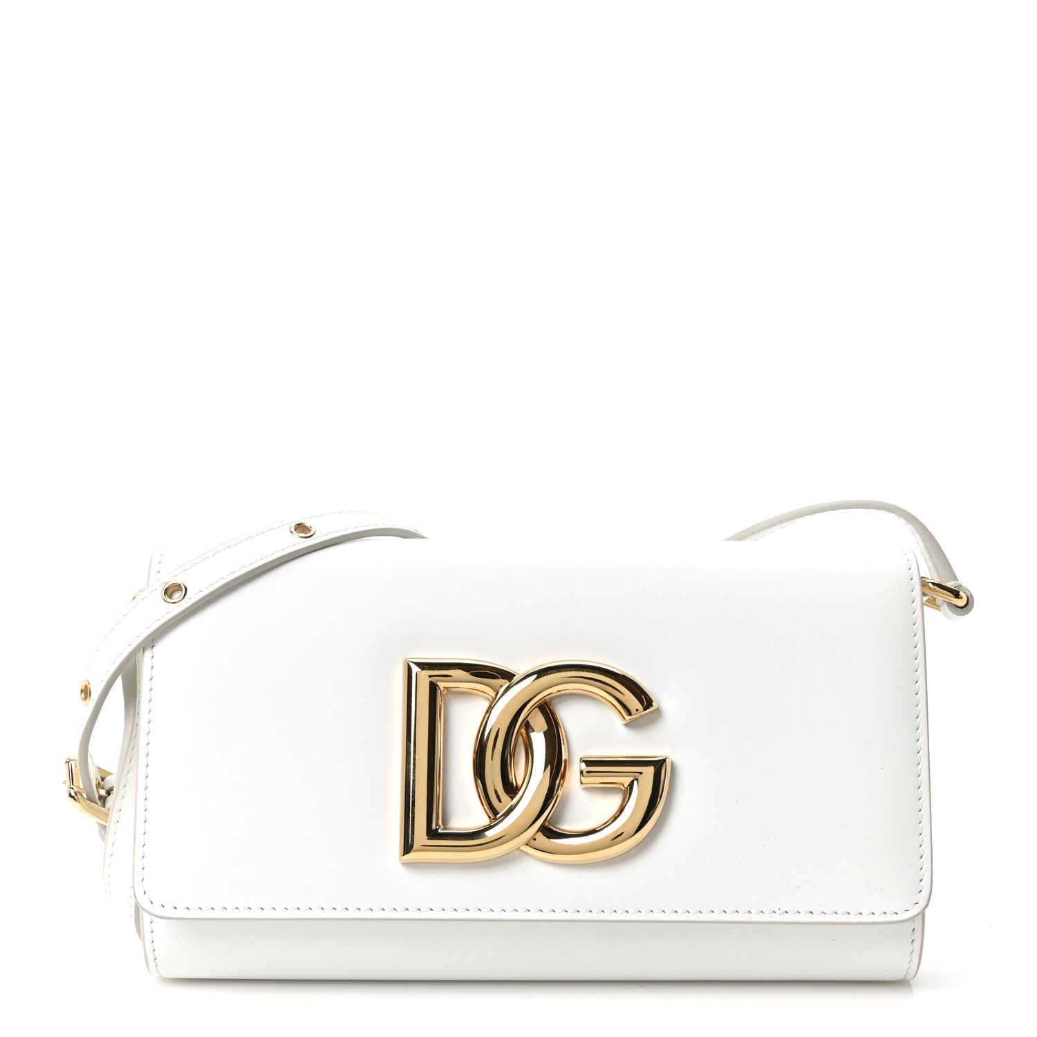 Calfskin DG Millennials Crossbody Bag White