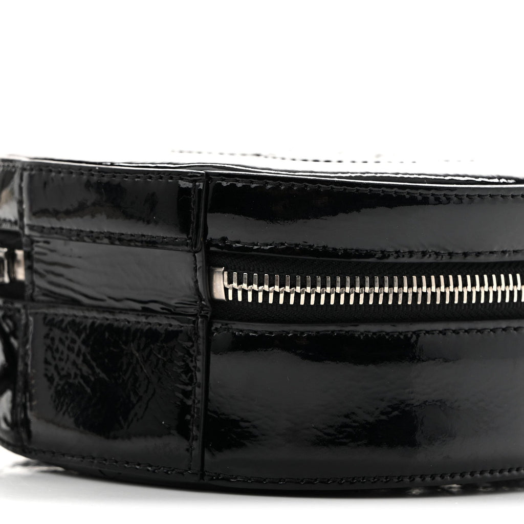 Patent Round As Earth Evening Bag Black