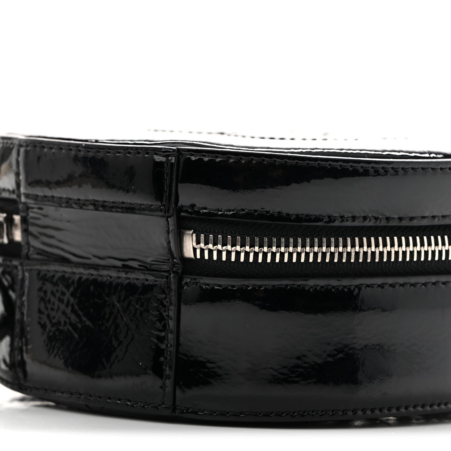 Patent Round As Earth Evening Bag Black