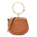 Calfskin Suede Small Nile Bracelet Bag Caramel