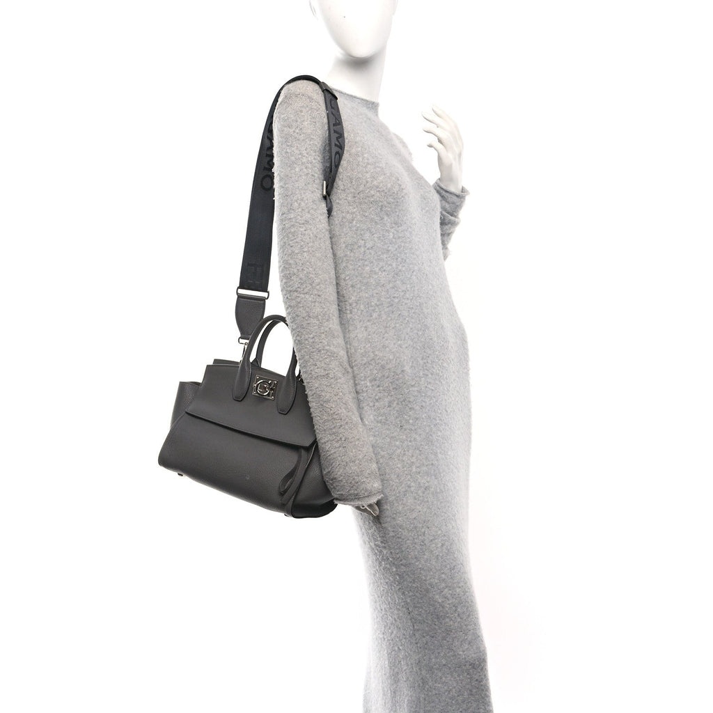 Calfskin Medium Studio Soft Bag Grey