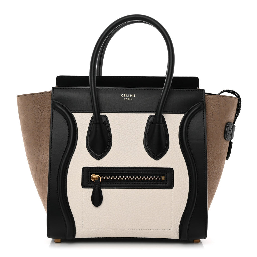 Bullhide Calfskin Nubuck Micro Tri-Color Luggage White Khaki
