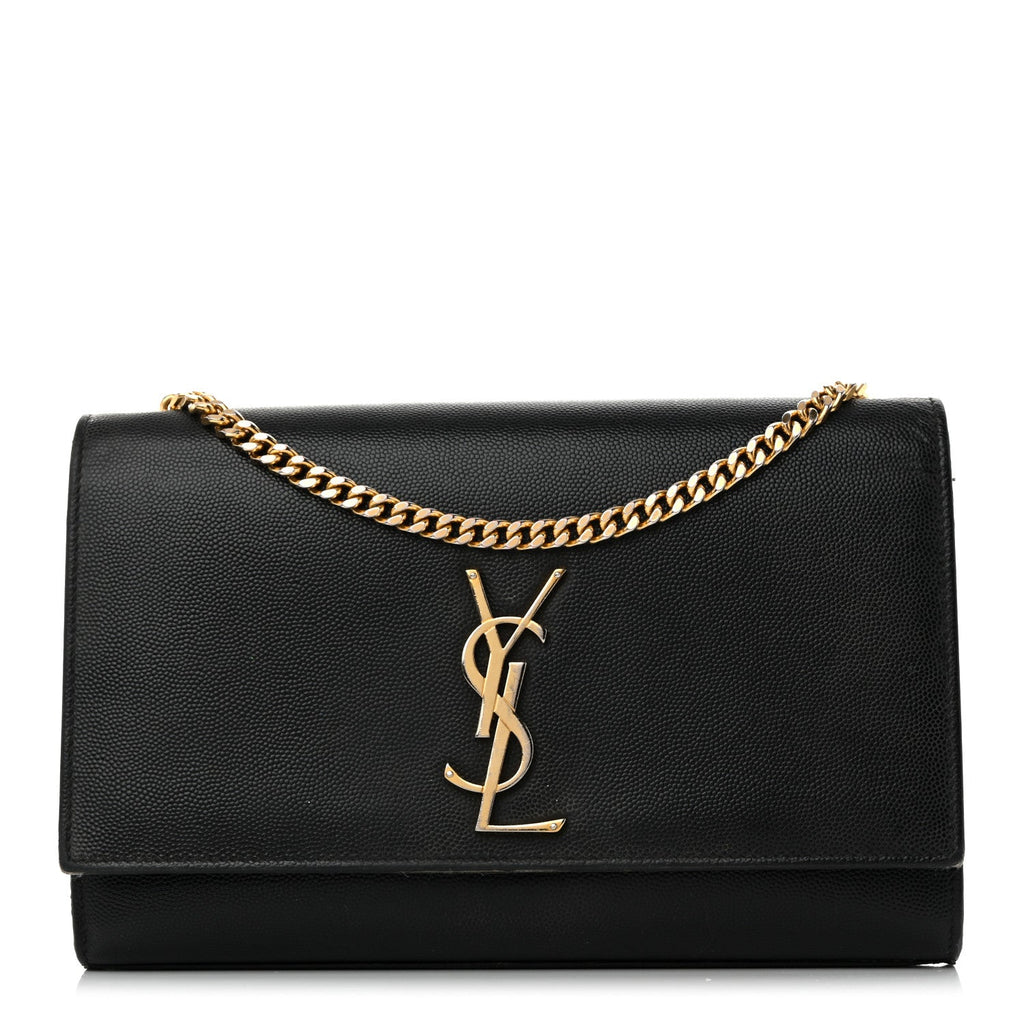 Grain De Poudre Medium Classic Monogram Kate Satchel Black