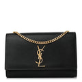Grain De Poudre Medium Classic Monogram Kate Satchel Black